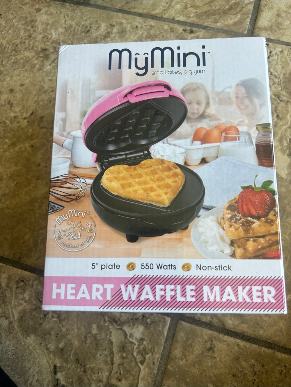 MyMini Heart Waffle Maker - Pink and Black